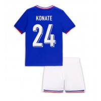 Camiseta Francia Ibrahima Konate #24 Primera Equipación Replica Eurocopa 2024 para niños mangas cortas (+ Pantalones cortos)
